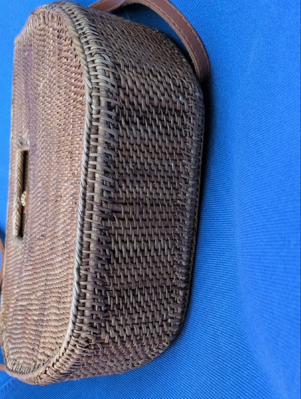 Anthropologie Woven Rattan Crossbody Bag in Brown